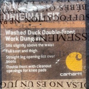 Brand new Loose Original fit Washed Duck Double front work dungaree